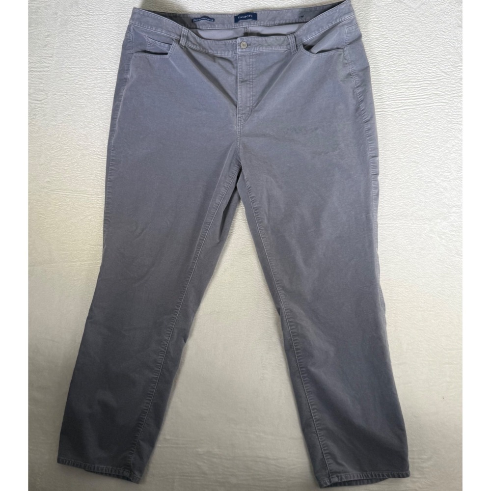 Talbots Grey High Waist Straight Leg Corduroy Pants‎ Womens 22W